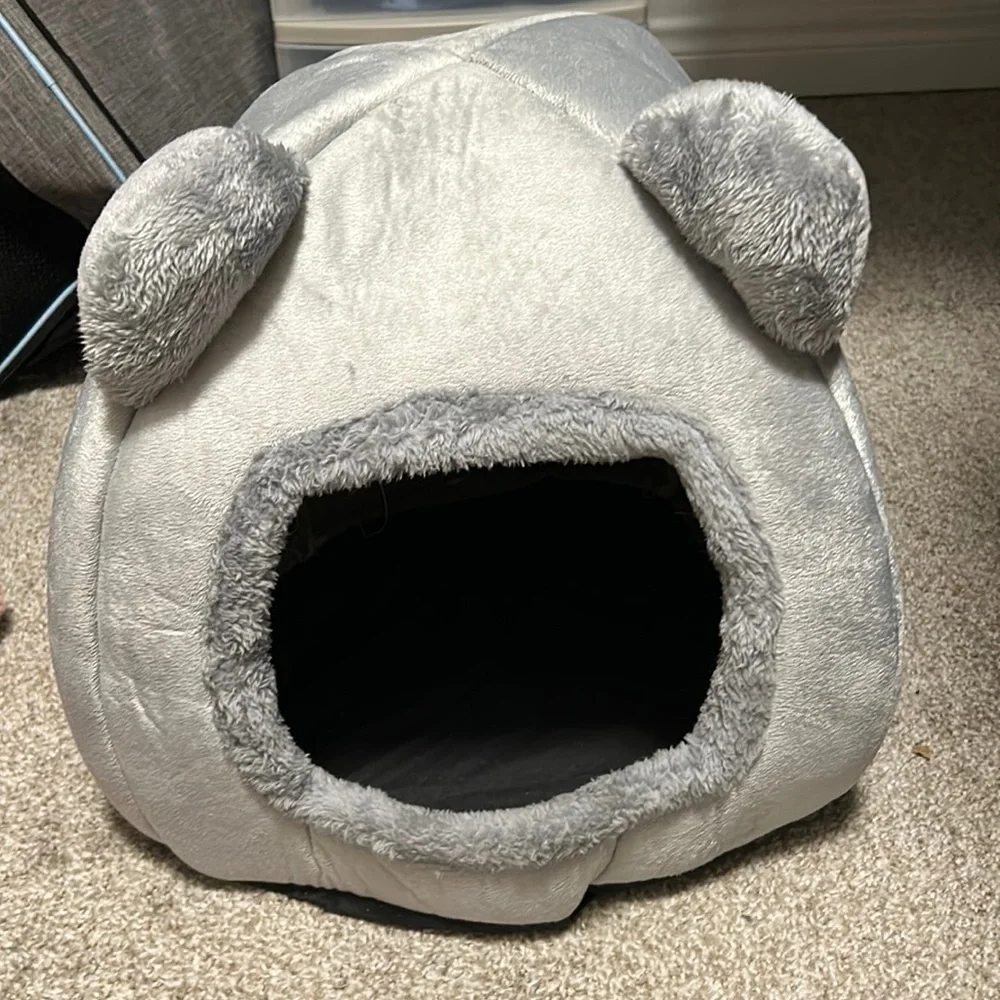 Gray cat bed